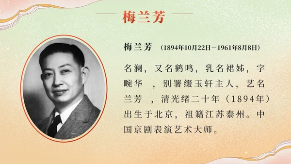 部编版语文四年级上册第二十三课梅兰芳蓄须PPT模板