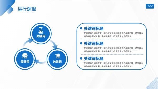 蓝色简约几何风企业介绍通用PPT模板