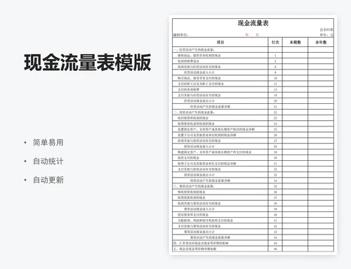 现金流量表模版