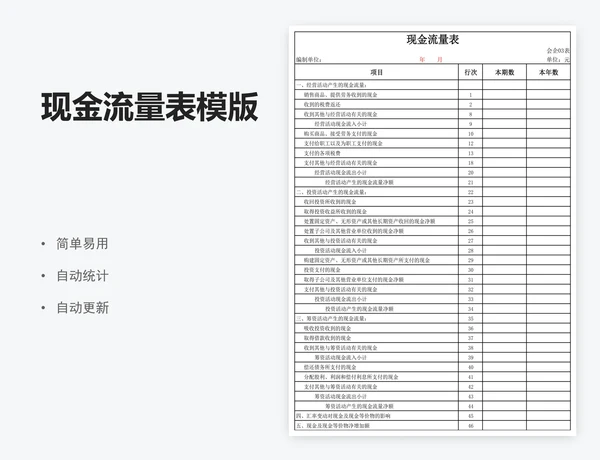 现金流量表模版