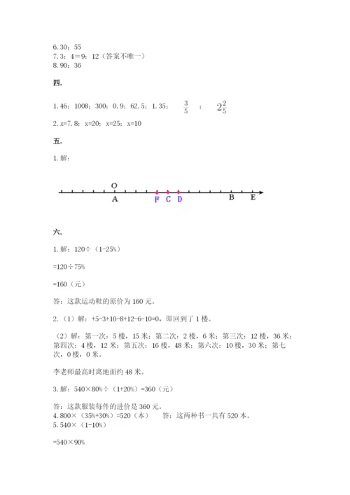 人教版数学六年级下册试题期末模拟检测卷附完整答案（各地真题）.docx