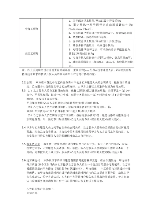 人力外包合同模版共13页