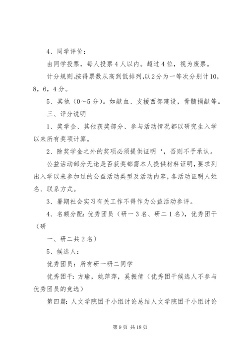 人文学院团学联组织部团会检查评分细则.docx