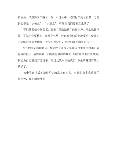 初中军训心得体会五篇.docx