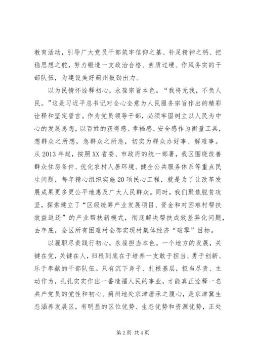 区长主题教育研讨发言和心得体会.docx