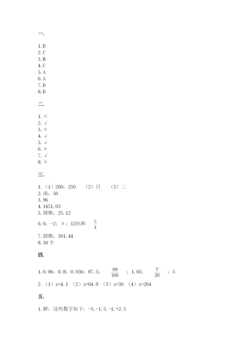 青岛版六年级数学下学期期末测试题【综合题】.docx