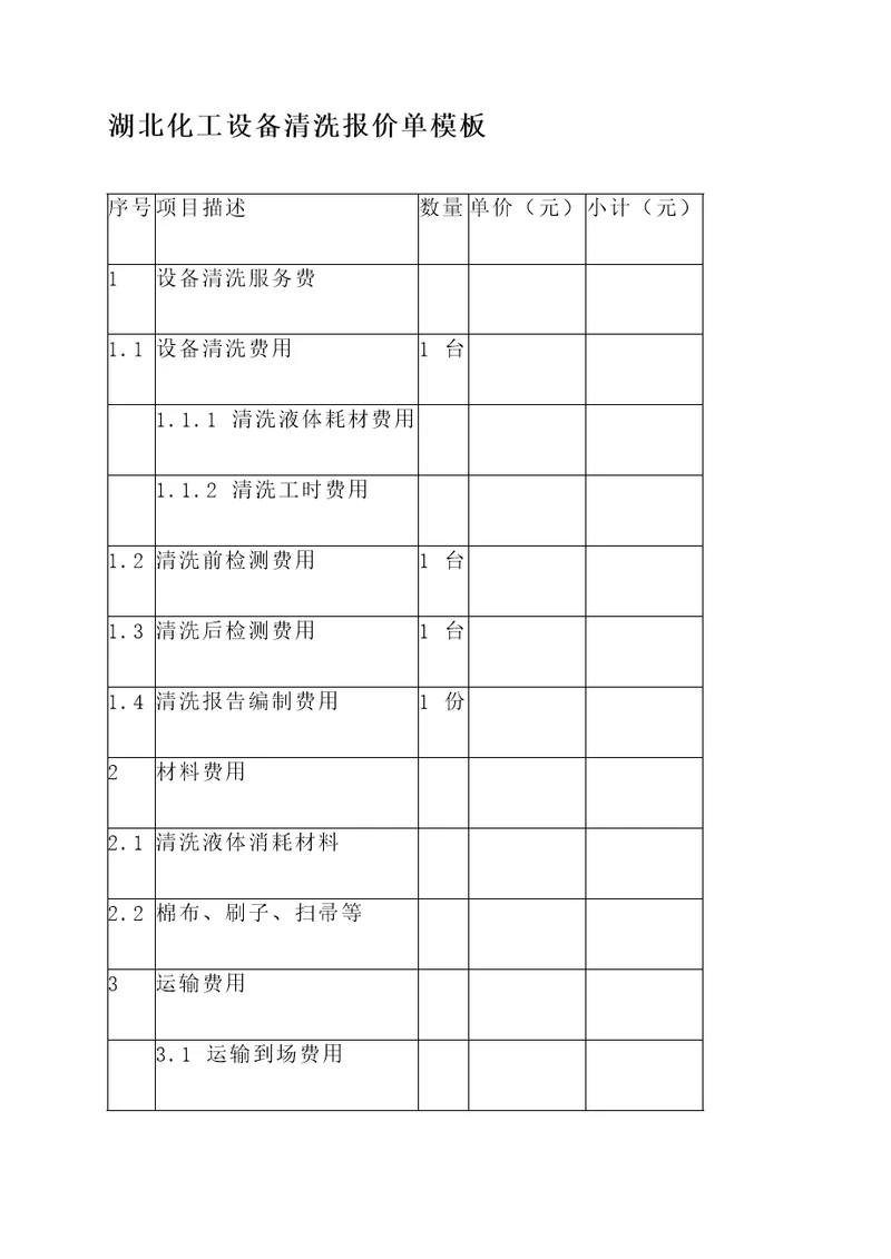 湖北化工设备清洗报价单