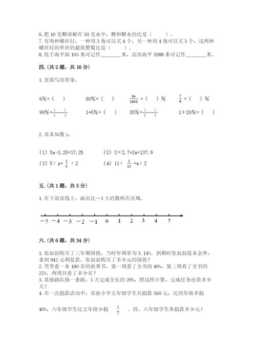 小学六年级升初中模拟试卷【满分必刷】.docx