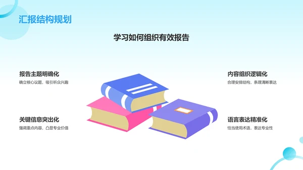 蓝色插画风大学生专业课汇报PPT模板