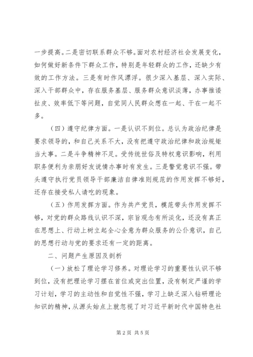 财政局专题民主生活会班子剖析材料.docx