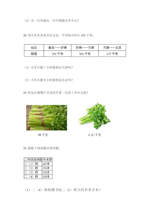 小学三年级数学应用题50道（夺分金卷）.docx