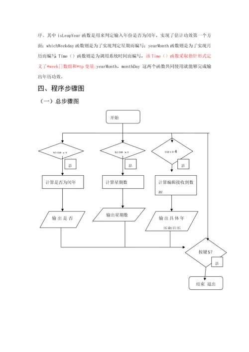 c语言专业课程设计方案报告万年历最详细.docx