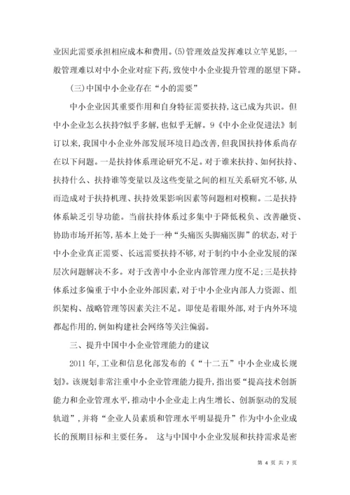 对强化中小企业管理能力的思考.docx
