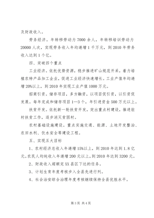 新一届乡党委政府任期目标及工作思路.docx