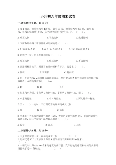 小升初六年级期末试卷附答案【精练】.docx