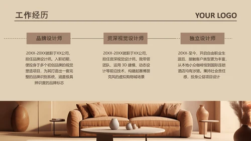 黄色简约风设计师个人作品集PPT