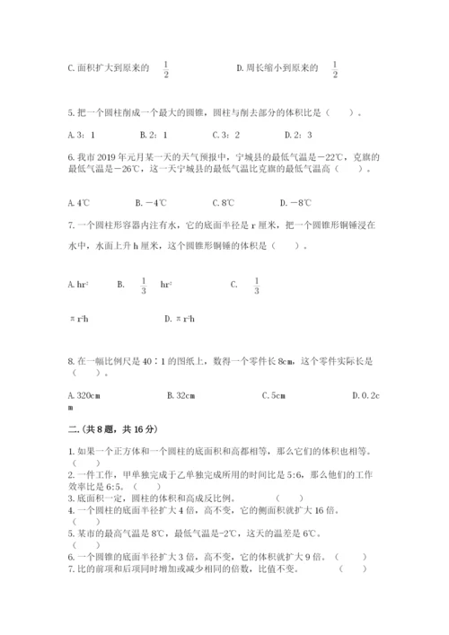 人教版数学六年级下册试题期末模拟检测卷精品【考点梳理】.docx