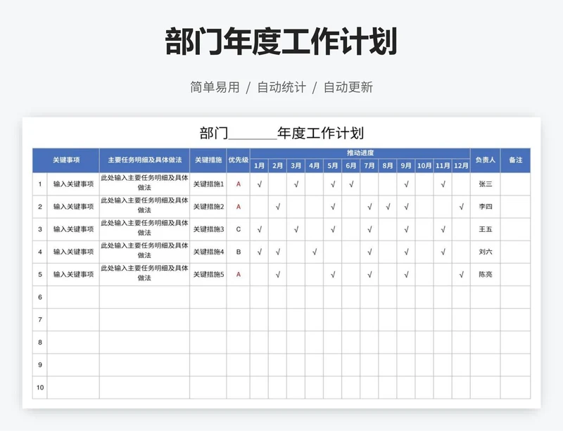 部门年度工作计划