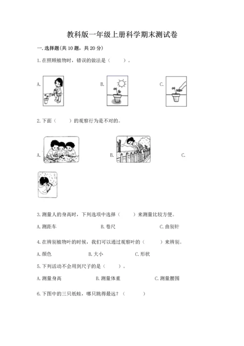 教科版一年级上册科学期末测试卷带答案（巩固）.docx