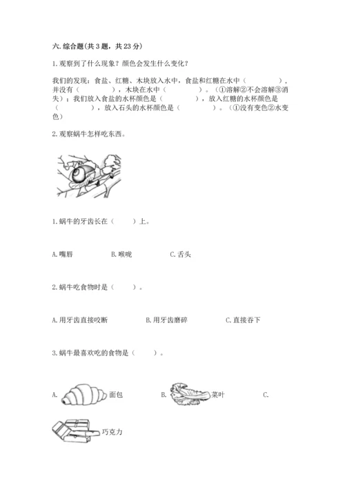 教科版一年级下册科学期末测试卷附答案【考试直接用】.docx