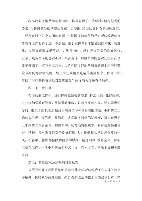 （精选）整治违规公款吃喝自查报告.docx