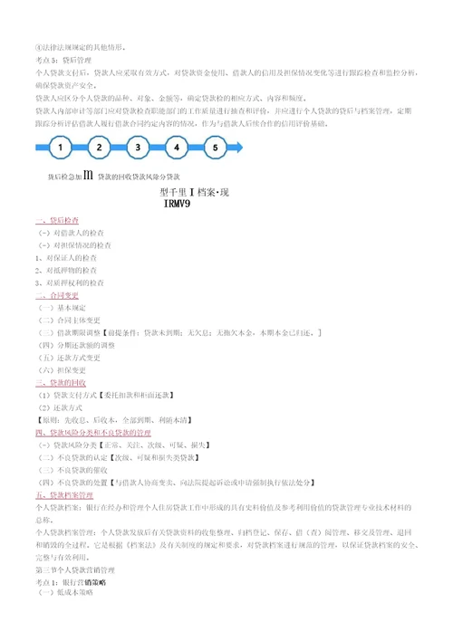 中级个人贷款冲刺串讲班讲义笔记