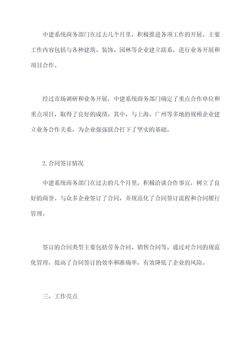 中建系统商务工作报告