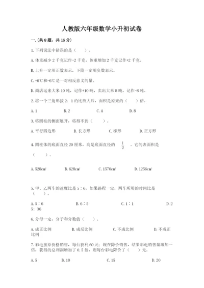 人教版六年级数学小升初试卷含完整答案（典优）.docx