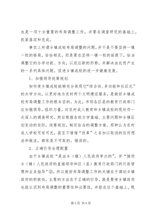 关于乡镇成校发展走向问题的思考.docx