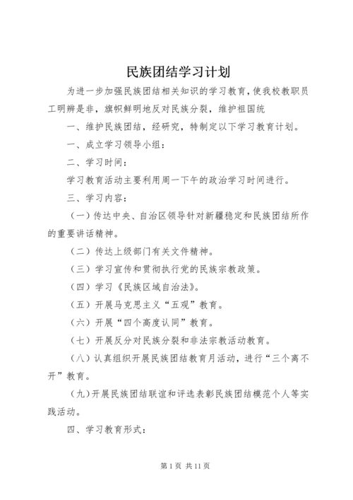 民族团结学习计划.docx