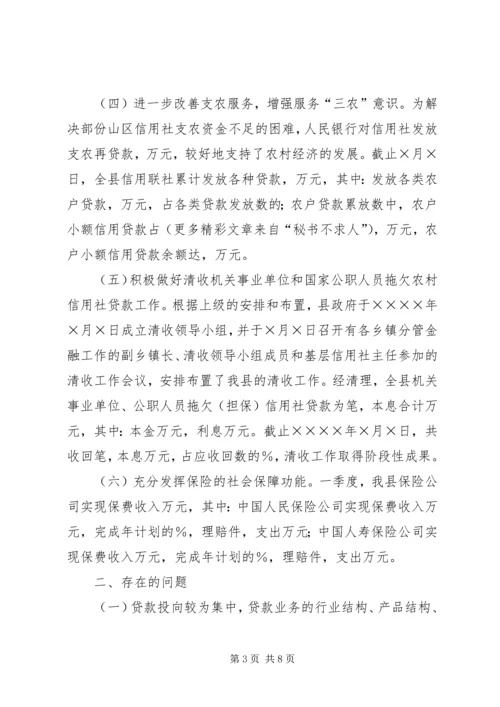县政府关于二○○五年一季度金融工作的情况报告.docx