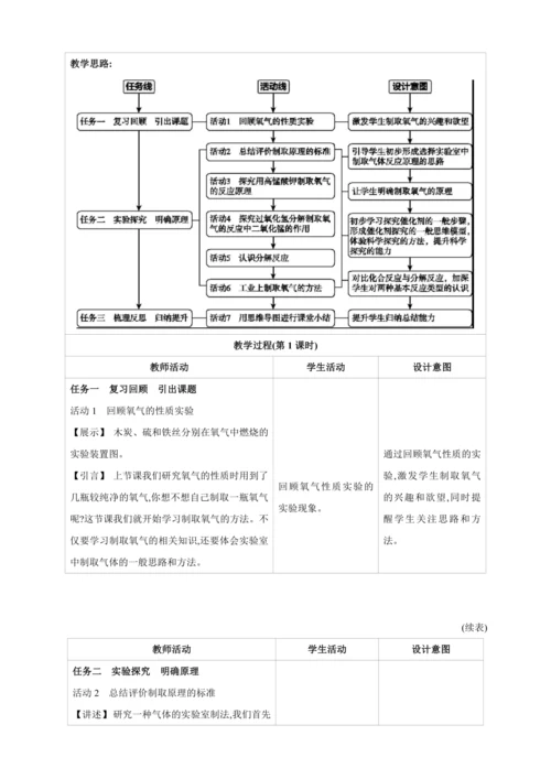 【高效备课】2024人教新版九上化学--2.3.1 实验室制取氧气的原理 分解反应教学设计