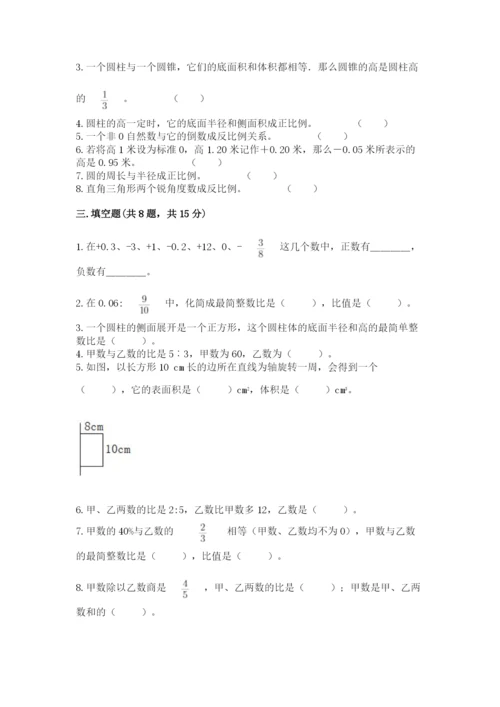 小升初六年级期末测试卷及参考答案【能力提升】.docx