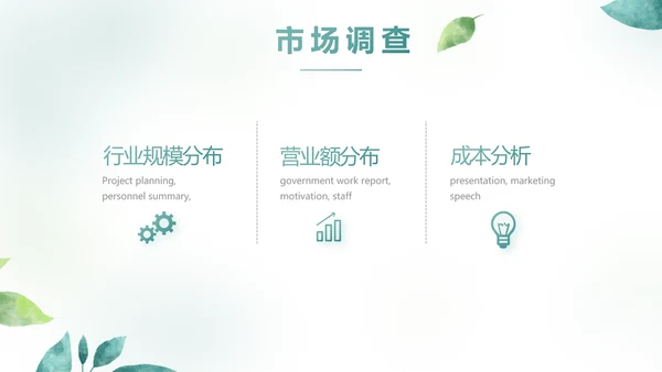 手绘小清新年终工作总结汇报PPT模板