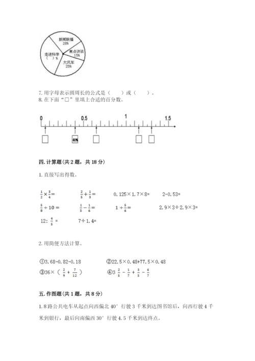 小学六年级上册数学期末测试卷带解析答案.docx