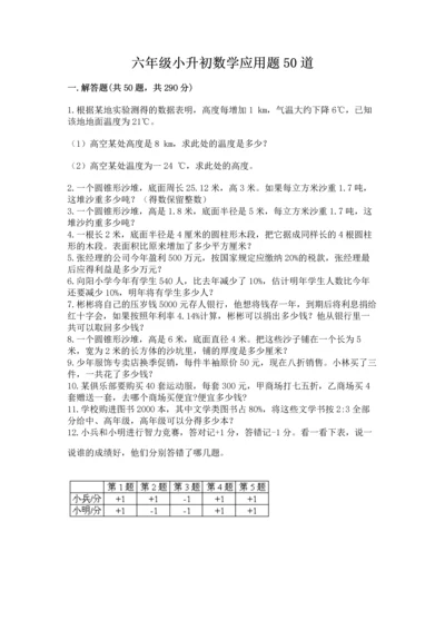 六年级小升初数学应用题50道含答案（达标题）.docx