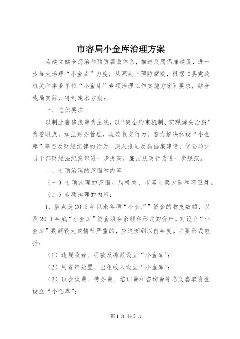 市容局小金库治理方案.docx