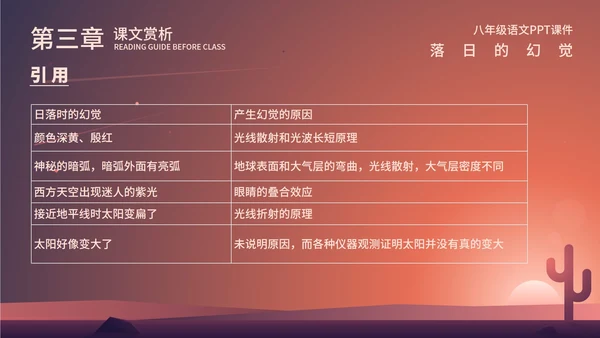 红色渐变风落日的幻觉PPT模板