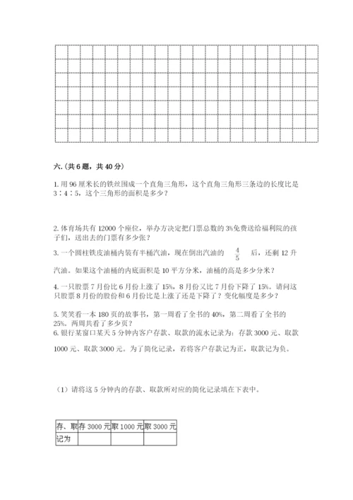 小学六年级下册数学摸底考试题附完整答案【有一套】.docx