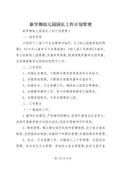 新学期幼儿园园长工作计划管理.docx