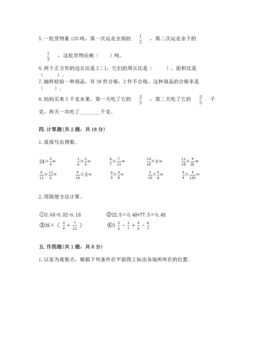 六年级上册数学期末测试卷附完整答案（典优）.docx
