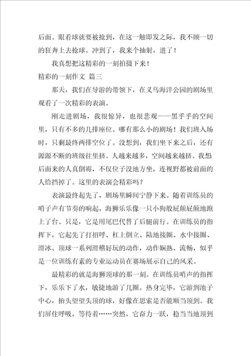 精彩的一刻作文