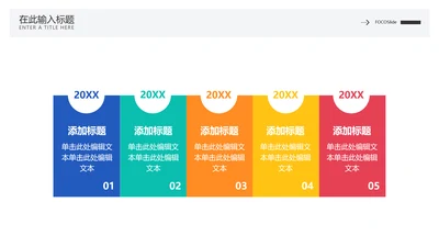 流程时间轴5项PPT内容页