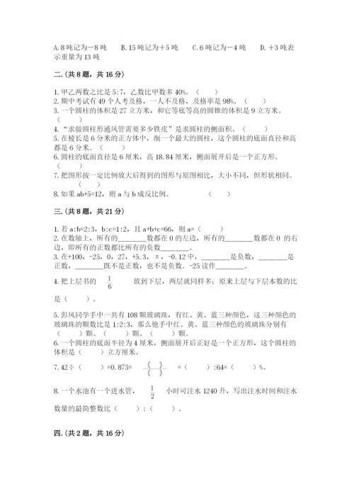 小学六年级数学毕业试题及完整答案（考点梳理）.docx