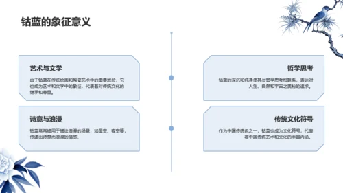 白色国风中国传统配色钴蓝介绍PPT模板