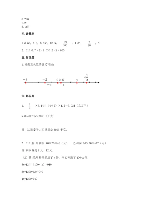 人教版六年级下册数学期末测试卷（能力提升）word版.docx