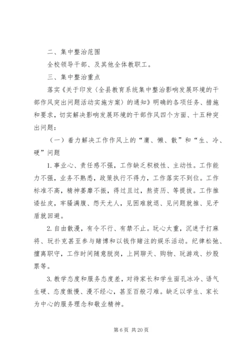 整风提效暨集中整治影响发展环境的干部作风突出问题查整报告.docx