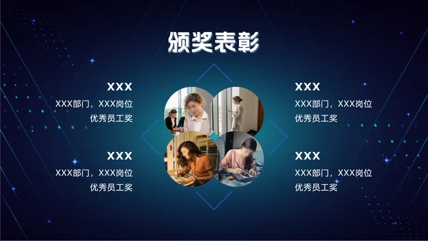 蓝色科技风年会ppt模板
