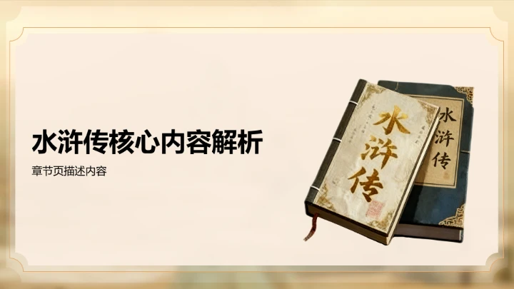 棕色复古风水浒传读书分享PPT