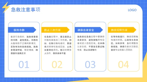 蓝色卡通风格常见触电场景与救援方法安全教育PPT